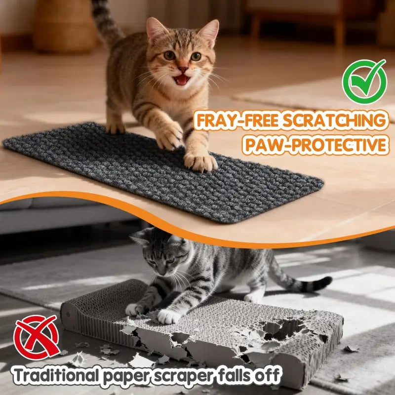 Corner Wall Cat Scratcher - Durable 19.6" x 7.8" Cat Scratch Pad for Indoor Use, Protects Furniture and Walls, Easy to Mount (Grey)