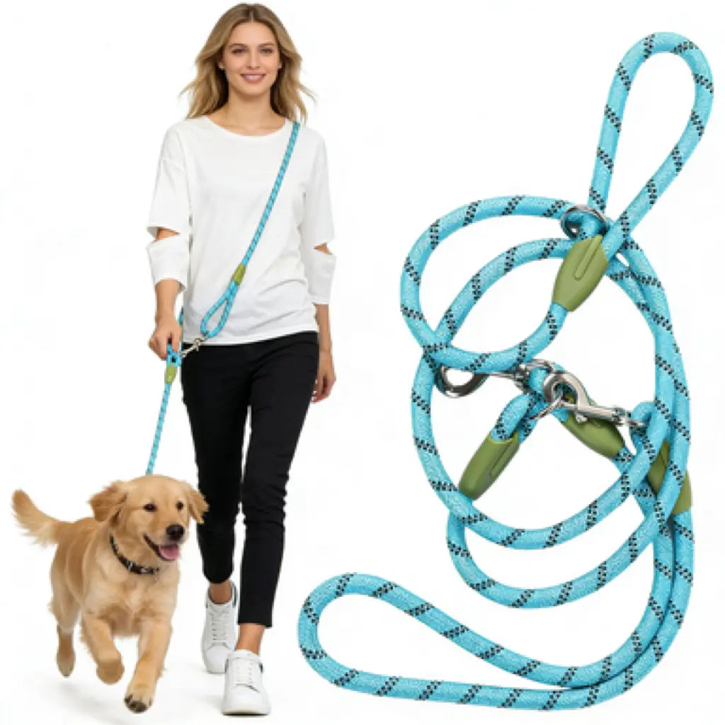 Multifunctional Hands-Free Dog Leash for Hiking and Training - Heavy-Duty Reflective Crossbody Walking Belt for Small to Large Dogs