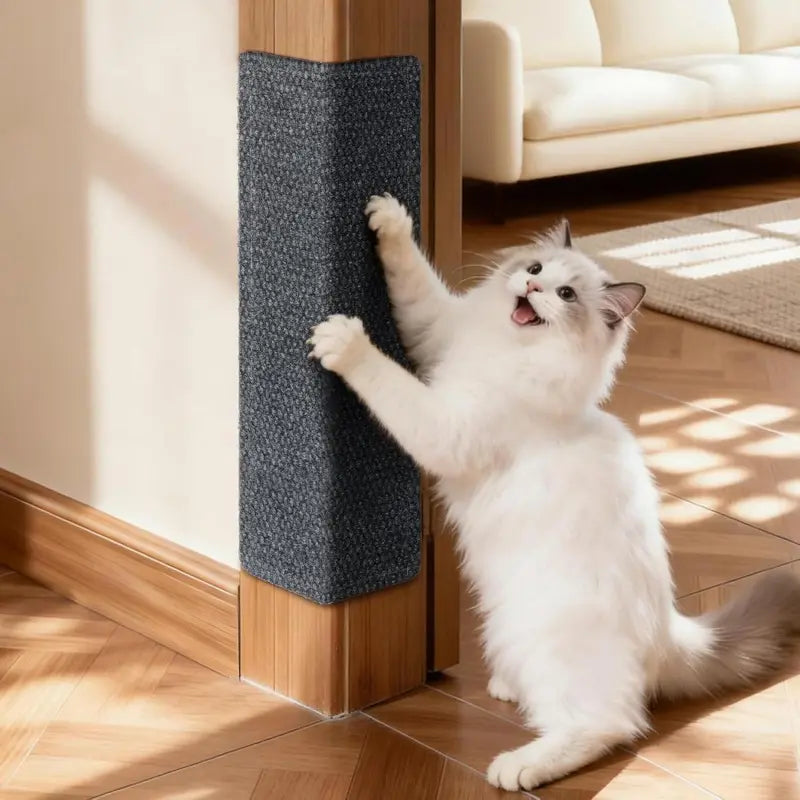 Corner Wall Cat Scratcher - Durable 19.6" x 7.8" Cat Scratch Pad for Indoor Use, Protects Furniture and Walls, Easy to Mount (Grey)