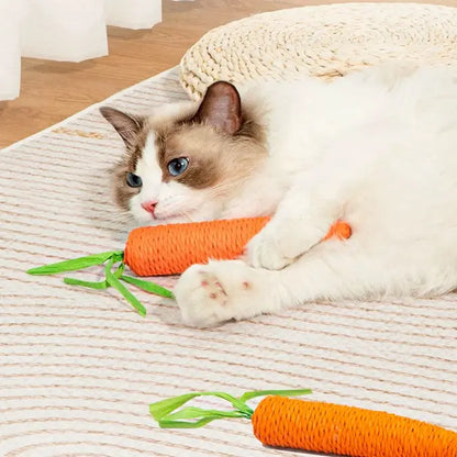 Lovely Caves Cotton Carrot Cat Chew Toy, 2 Count