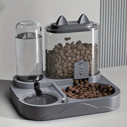 Automatic Pet Feeder Dry Wet Separation, 2-In-1 Large Capacity Water & Food Dispenser, Transparent Plastic, No Battery Needed, Cat Dog, Food Feeders