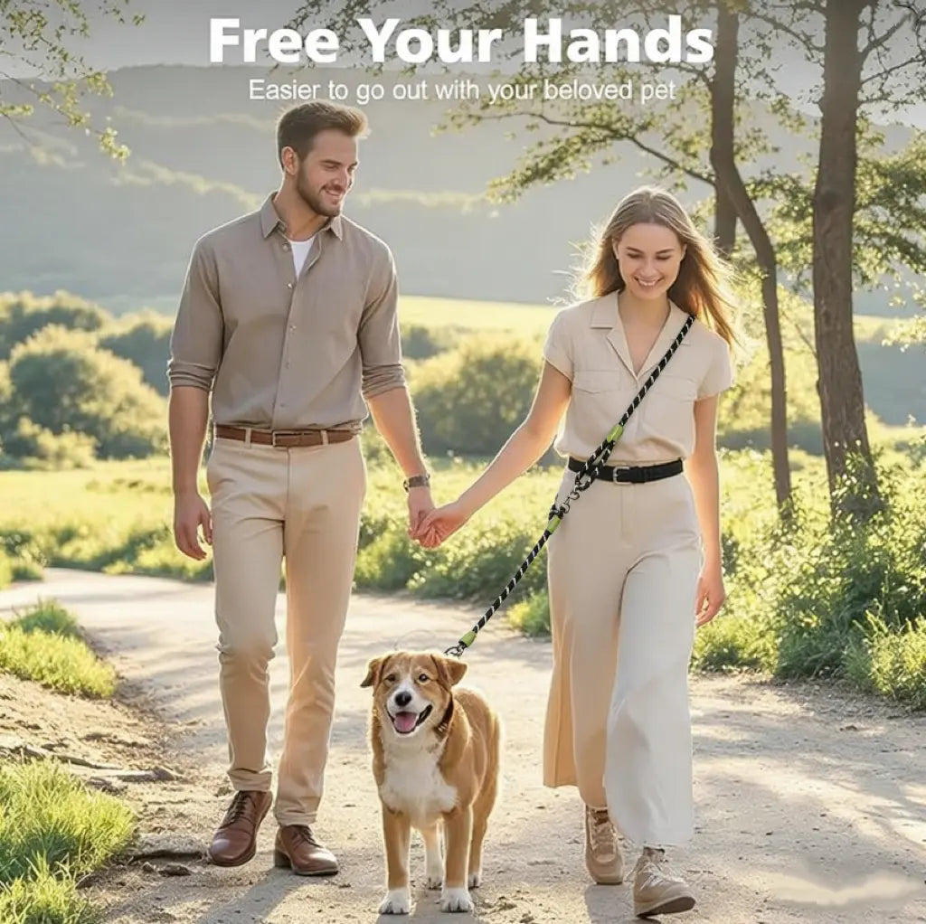 Multifunctional Hands-Free Dog Leash for Hiking and Training - Heavy-Duty Reflective Crossbody Walking Belt for Small to Large Dogs