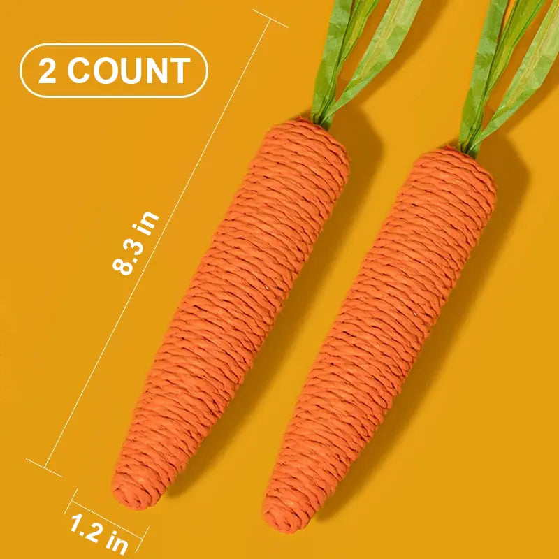 Lovely Caves Cotton Carrot Cat Chew Toy, 2 Count