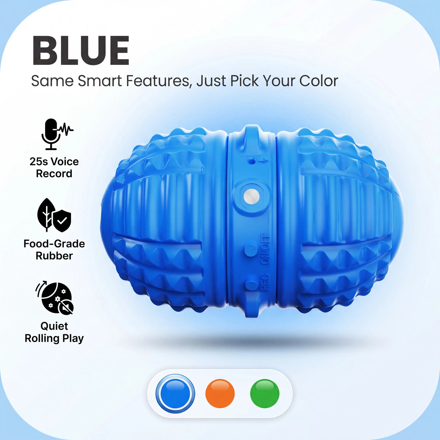 Smartwell Automatic Rolling Ball Dog Toy - Solid, Dual-Motor, Rope-Attached, 1500Mah Rechargeable Rolling Play Boredom Relief Toy for Small & Medium Dogs