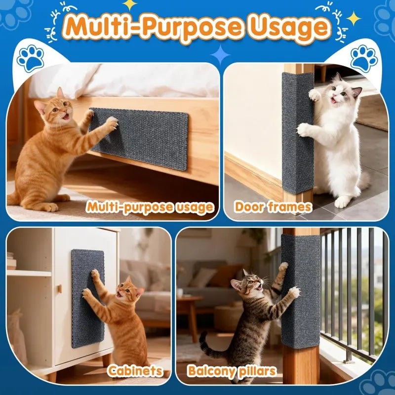 Corner Wall Cat Scratcher - Durable 19.6" x 7.8" Cat Scratch Pad for Indoor Use, Protects Furniture and Walls, Easy to Mount (Grey)