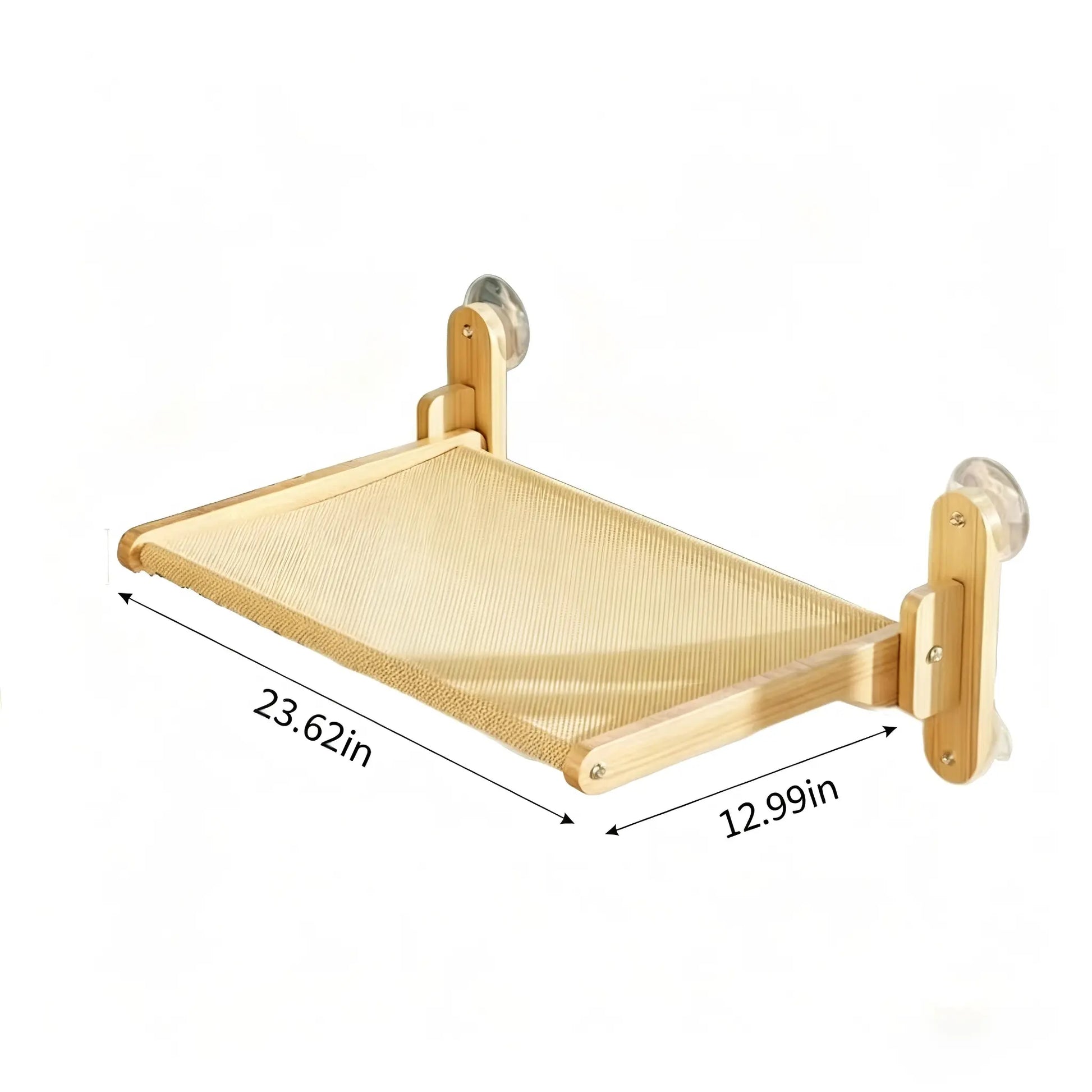 Foldable Solid Wood Cat Window Perch | Heavy Duty Suction Cup Hammock | Space Saving & Breathable Mesh | for Large Cats Home