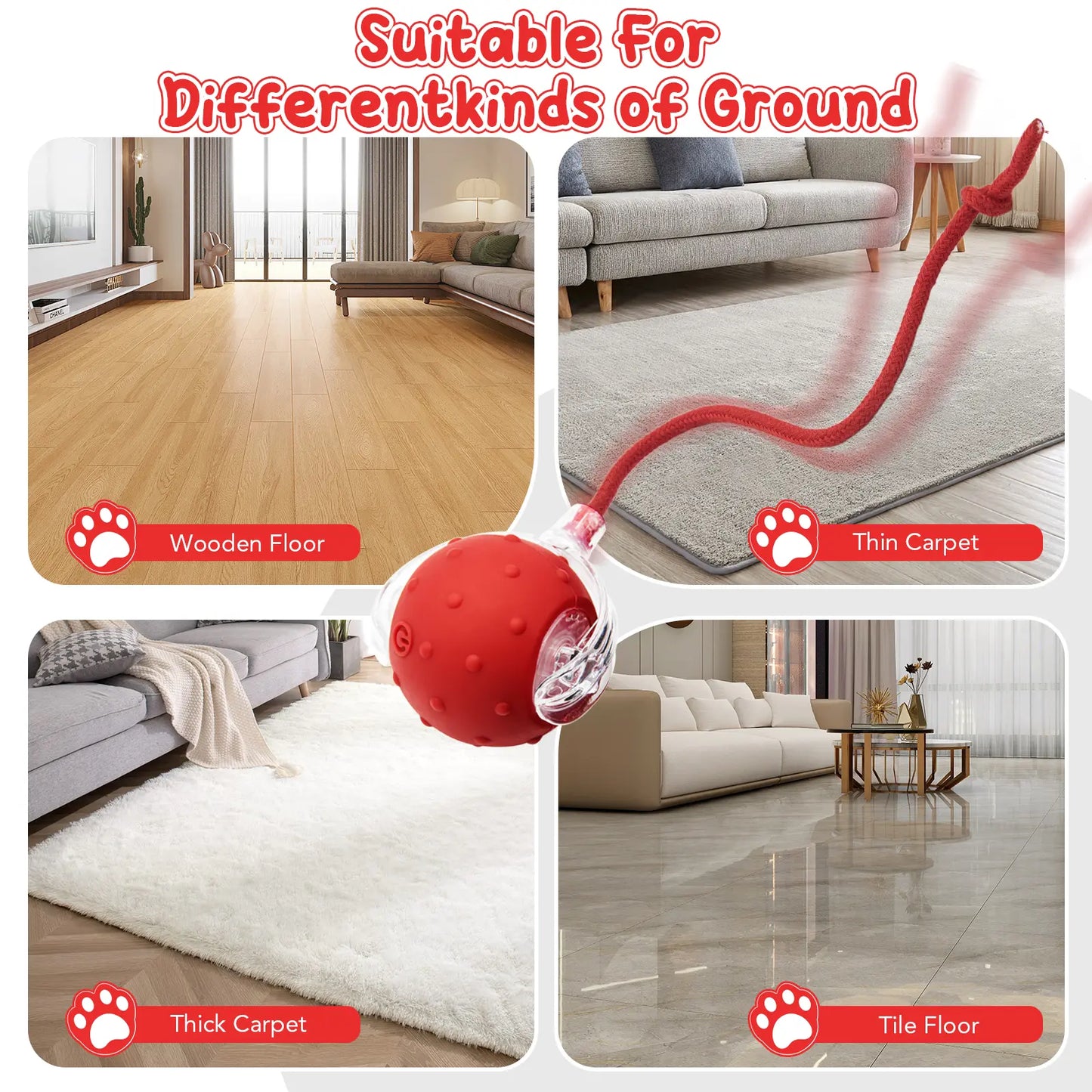 Interactive Cat Toys for Indoor Cats,Usb Rechargeable, Fast Rolling Cat Ball Toy on Rug, Bird Chirping & Motion Activated Cat Ball, Anti-Depression Pet Toy Fun Gift with Light,Playtime Exercise Entertainment