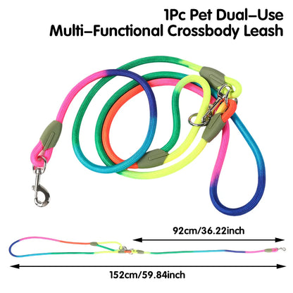 Multifunctional Hands-Free Dog Leash for Hiking and Training - Heavy-Duty Reflective Crossbody Walking Belt for Small to Large Dogs