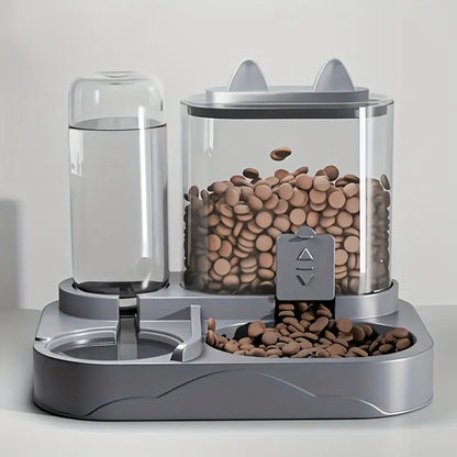 Automatic Pet Feeder Dry Wet Separation, 2-In-1 Large Capacity Water & Food Dispenser, Transparent Plastic, No Battery Needed, Cat Dog, Food Feeders